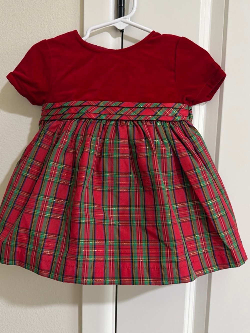 Classic Red Plaid Holiday Dress for Girls